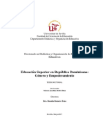 Educación Superior en La República Dominicana Género y Empoderamiento PDF