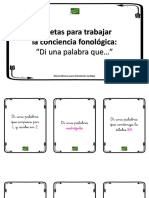 Tarjetas Conciencia Fonologica Di Una Palabra PDF