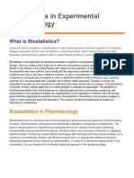 Biostatistics in Experimental Pharmacology