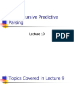 Week 10 - Non Recursive Predictive Parsor