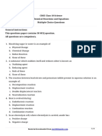 10 Science Usp MCQ Chemical Reactions and Equation PDF