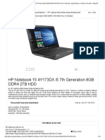 HP Notebook 15 AY173DX I5 7th Generation 8GB DDR4 2TB HDD Price in Pakistan, Specifications, Features, Reviews - Mega - PK