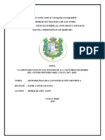 "La Drogadiccion en Los Jovenes de La Calle Procuradores Del Centro Historicodel Cusco, 2017 - 2018".