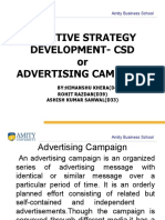 Creative Strategy Development-Csd or Advertising Campaign