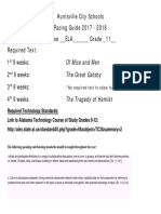 2017 - 2018 Eleventh Grade ELA Pacing Guide