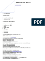 BMW Fault Codes OBD