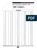 Solutions - AIATS Medical-2021 (XI Studying) - Test-4 - (Code-C & D) - (29-12-2019)