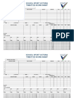 Cricket Twenty20 Score Sheet