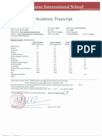 Secondary School Transcript PDF