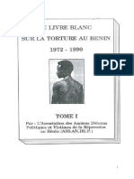 Le Livre Blanc Sur La Torture Au Benin 1972 - 1990