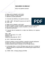 Ejercicio de Equilibrio de Mercado