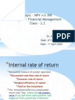 1st April NPV Vs IRR