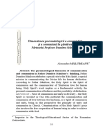 Dimensiunea Pnevmatologică A Comunicării Şi A Comuniunii În Gândirea Părintelui Profesor Dumitru Stăniloae