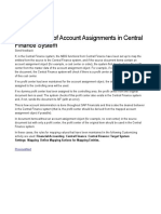 Determination of Account Assignments in Central Finance System