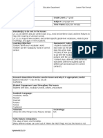 Concordia University Nebraska Education Department Lesson Plan Format