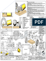 Engine Called No21 by Csee Simple 1 Cylinder Oscillating Steam Parts and Assemblies G.A, Isometric View, Bom, Notes