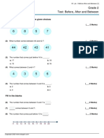 Grade 2 Test: Before, After and Between: Choose Correct Answer(s) From Given Choices