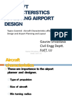 Aircraft Characteristics Affecting Airport Design: Gaurav Srivastava Civil Engg Deptt. Foet, Lu