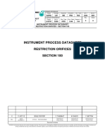 Instrument Process Datasheet Restriction Orifices Section 100