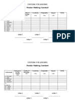 CRITERIA FOR JUDGING Poster Making