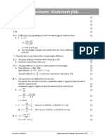 15 Marking Scheme: Worksheet (AS) : AS and A Level Physics Original Material © Cambridge University Press 2010 1