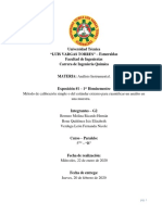 Exposicion 01 - Método de Calibración Simple o Del Estándar Externo para Cuantificar Un Analito en Una Muestra