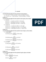 Problem Set No 5:: Conversion of Angular Units