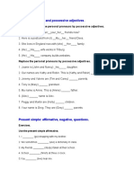 Subject Pronouns and Possessive Adjectives