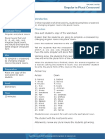 Singular To Plural Crossword: Activity Type