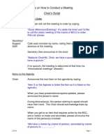 Tips On How To Conduct A Meeting Chair's Script