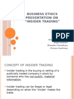 Business Ethics Presentation On "Insider Trading"