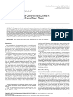 Laboratory Testing of Concrete-Rock Joints in Constant Normal Stiffness Direct Shear