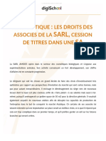 l1 Droit Cas Pratique Droit Des Societes Les Droits Des Associes de La Sarl Cession de Titres Dans Une Sa Pujade