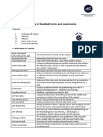 3.1. EHF CAN Handball Glossary