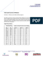 Full Load Motor Currents