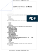 CBSE Class 7 Science MCQs-Electric Current and Its Effects