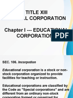 Title Xiii Special Corporation Chapter I - EDUCATIONAL Corporations