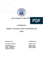 Assignment Subject: Strategic Airline Marketing and CRM: Banasthali Vidyapith