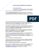 Planificar Los Recursos para Subsanar Las Brechas de Calidad