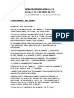 Actividades de Primer Grado A y B Semana Del 20 Al 27 de Abril