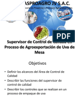 Curso Supervisor de Control de Calidad en Uva de Exportacion