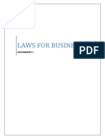 Laws For Business: Assignment-1