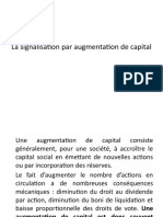 La Signalisation Par Augmentation de Capital