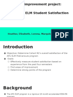 Quality Improvement Project: Cohort 92's ELM Student Satisfaction