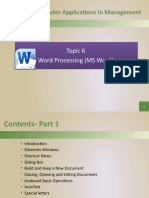 STID1103 Computer Applications in Management: Topic 6 Word Processing (MS Word)