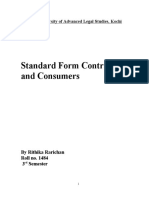 Standard Form Contracts and Consumers: National University of Advanced Legal Studies, Kochi