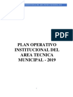 Plan Operativo Institucional Del Area Tecnica Municipal Llapo - 2019-1 PDF