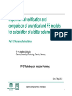 Experimental Verification and Comparison of Analytical and FE Models For Calculation of A Bitter Solenoid