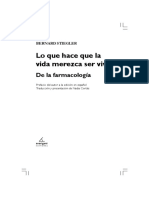 Stegler Benard Lo Que Hace Que La Vida Merezca Ser Vivida. de La Farmacología. Introducción