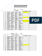 Lista de RESTAURANTE ESCOLAR Secundaria 2020 Febrero 18